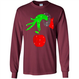 Christmas The Grinch Hand Holding Apple Ornament sweater - Long Sleeve T-Shirt