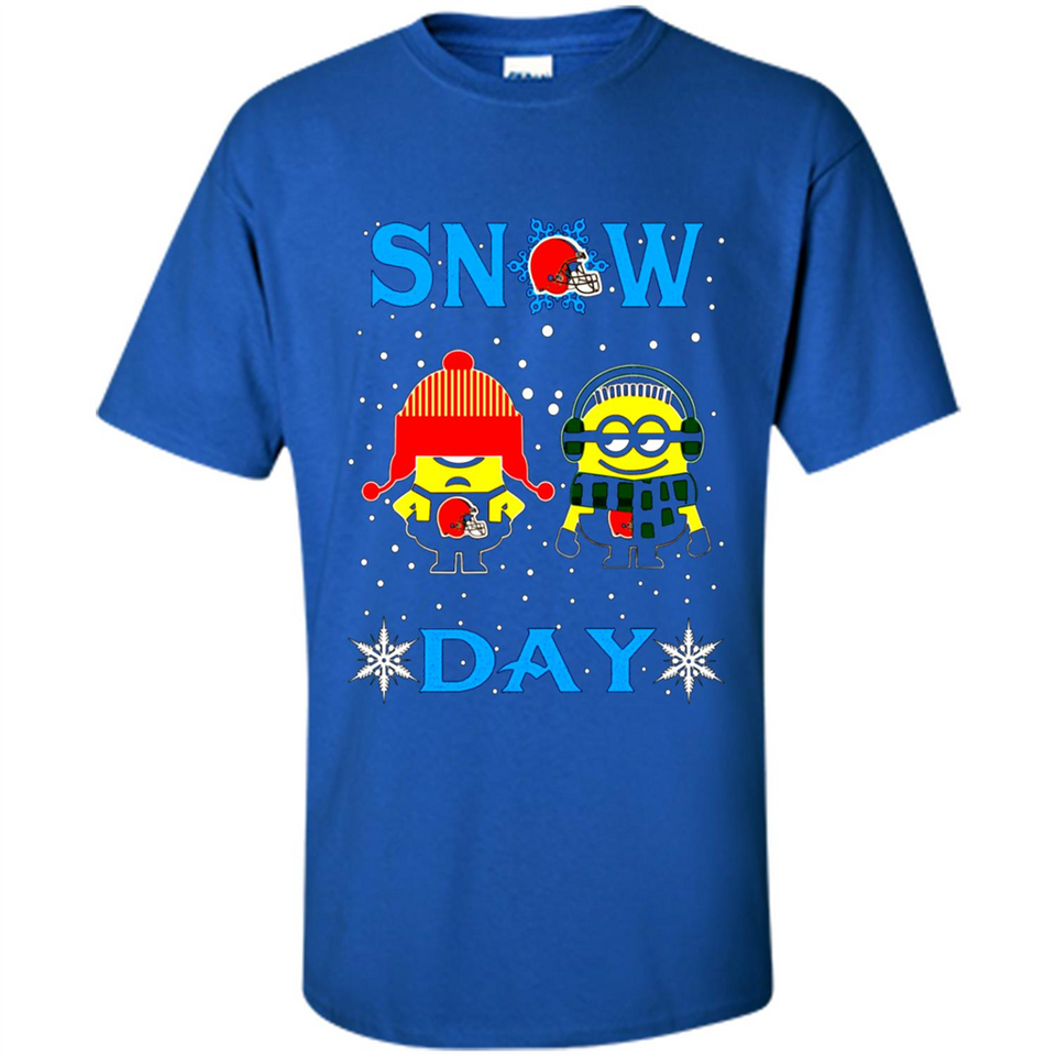 Snow Day Shirt For Cleveland Browns Vs Minion Fans pingpong