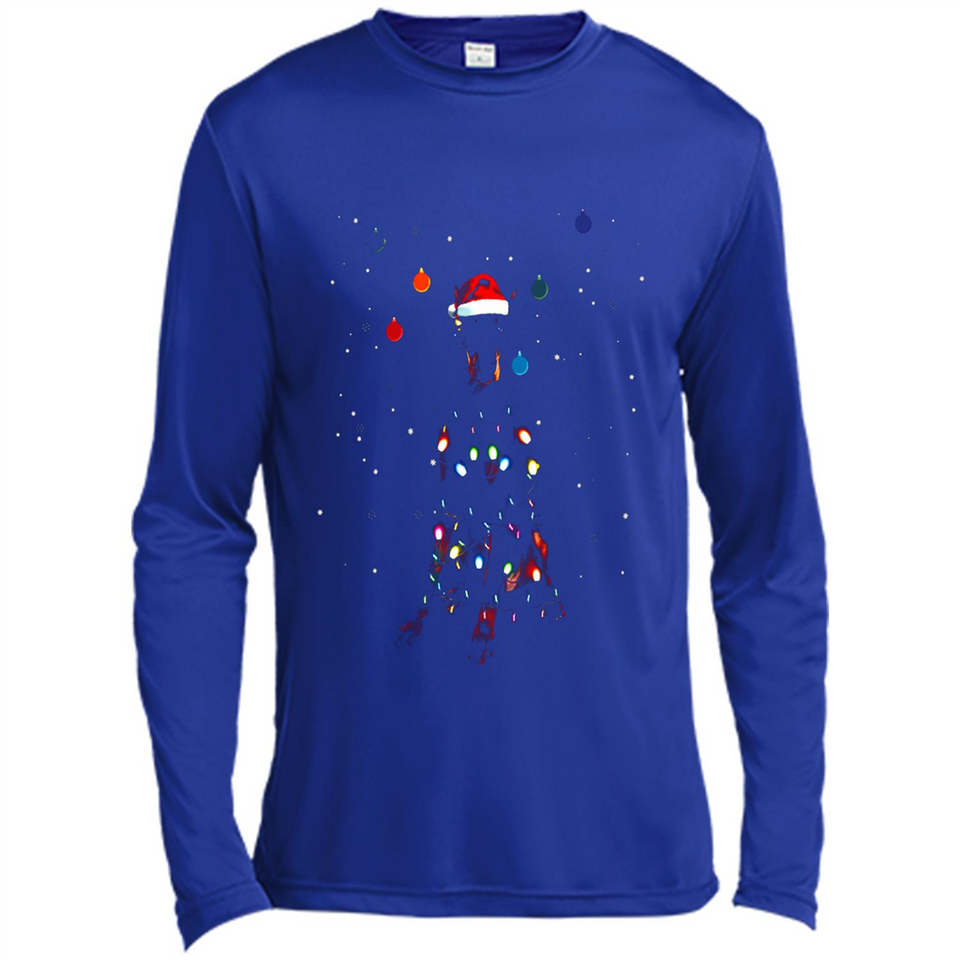 Doberman Santa Lights Christmas Dog Xmas Sweatshirt - Canvas Long Sleeve T-Shirt