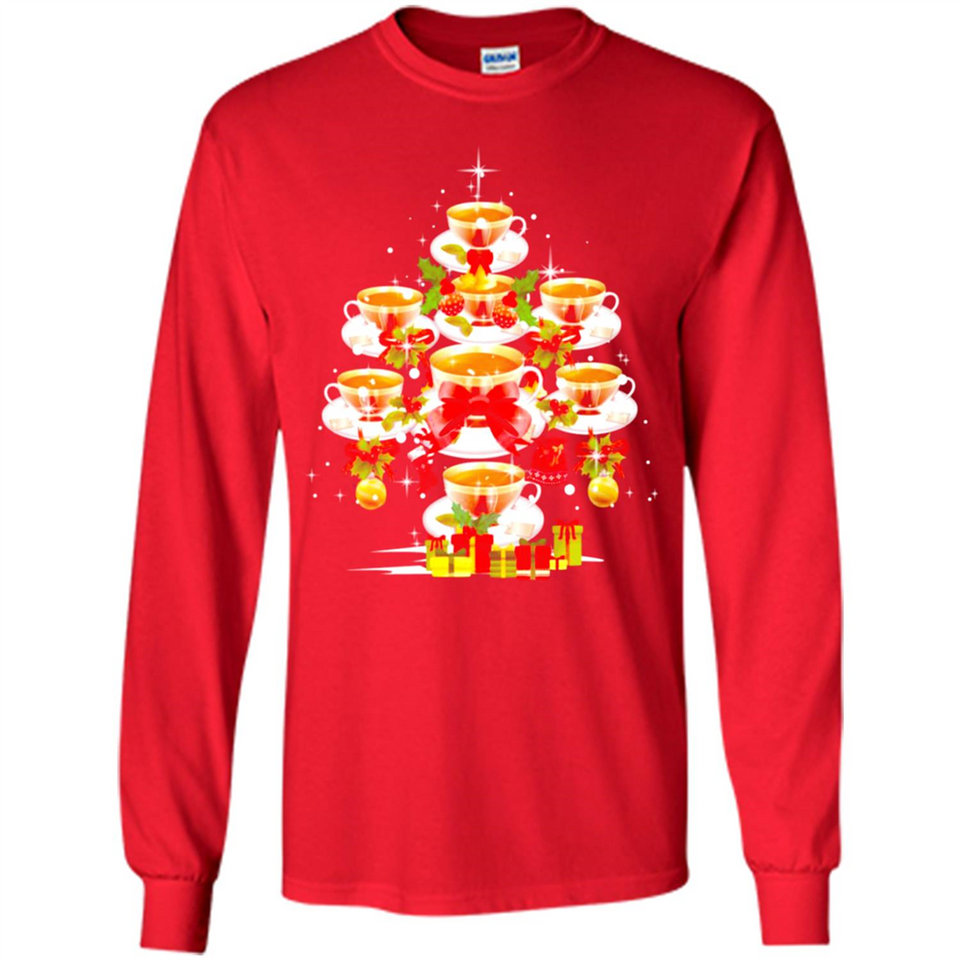 Tea Christmas Tree T-shirt Funny Tea Xmas Gift
