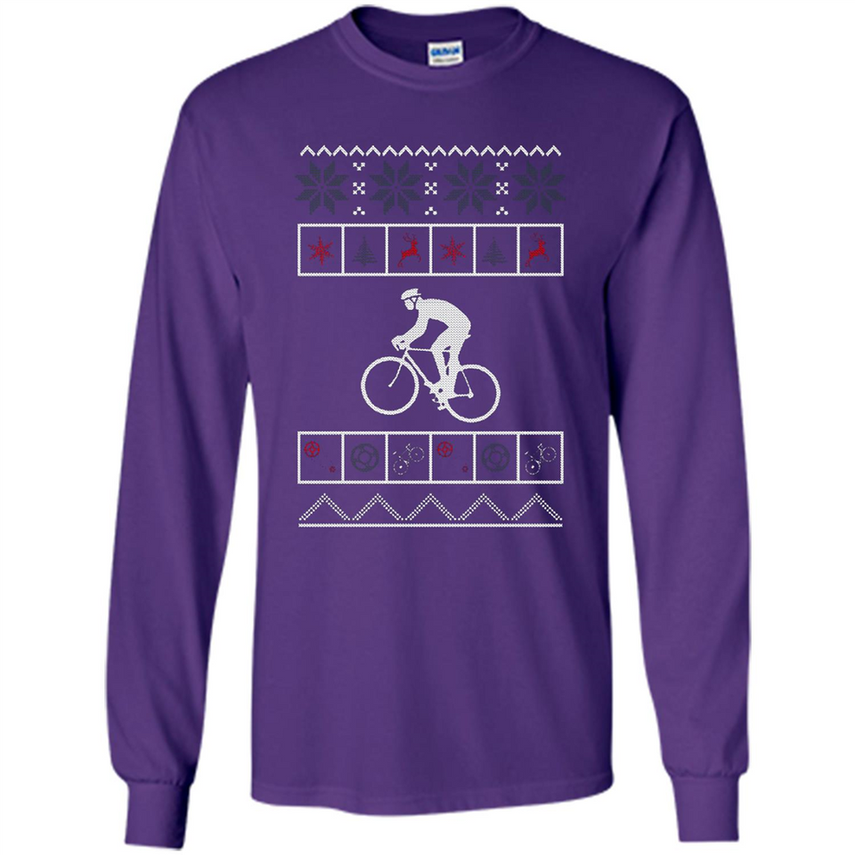 Christmas Ugly Sweater Cycling - Ugly Christmas Sweater - Long Sleeve T-Shirt