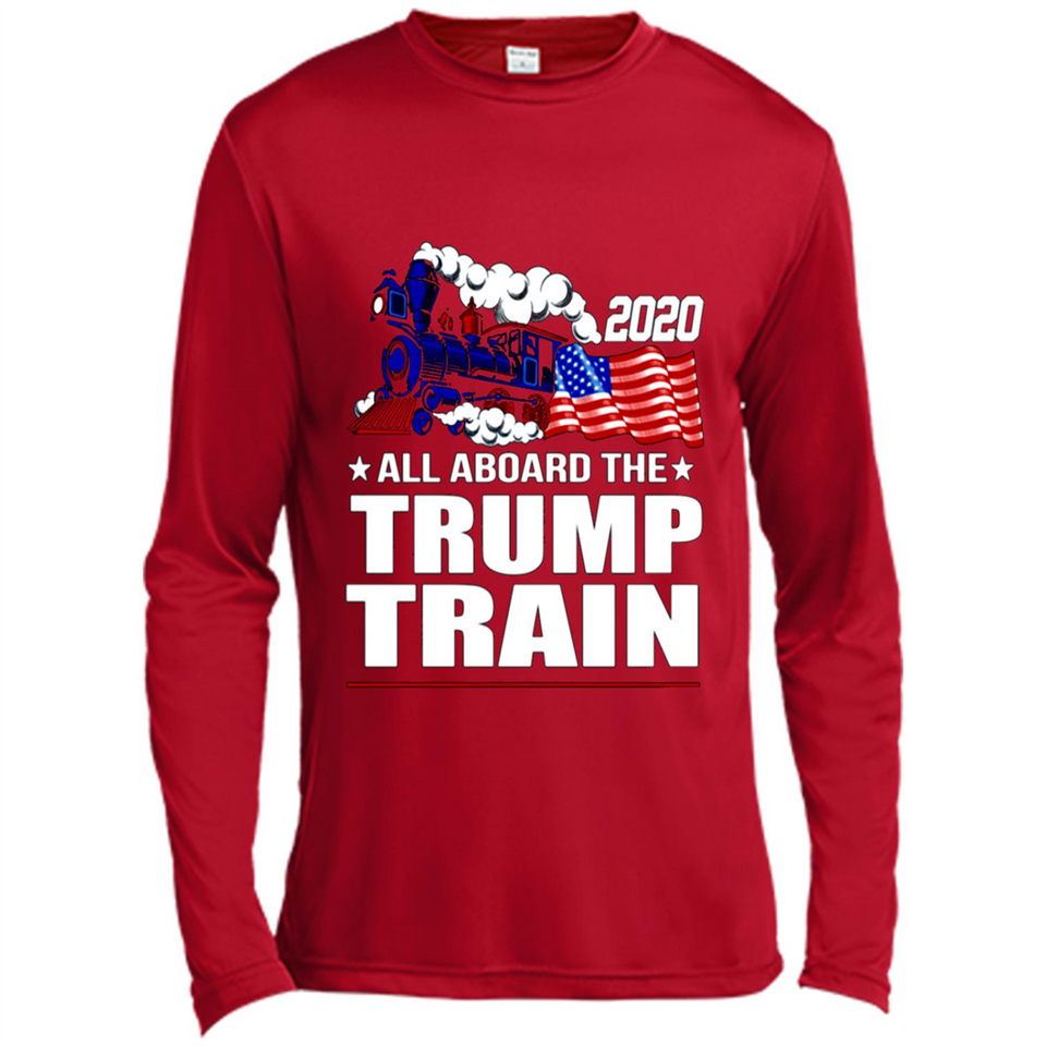 All Board The Trump Train 2020 Patriotic U.S Flag pingpong - Canvas Long Sleeve T-Shirt