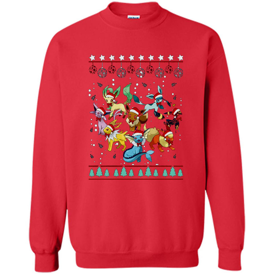 Pokemon Eeveelutions Ugly Christmas Sweater Perfect Christmas PINGPONG