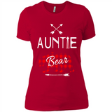 Aunt Shirt Buffalo Plaid Family Camp Bear Tee - Ladies' Boyfriend T-Shirt