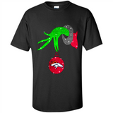 GRINCH HAND HOLDING DENVER BRONCOS GLITTER CHRISTMAS PINGPONG