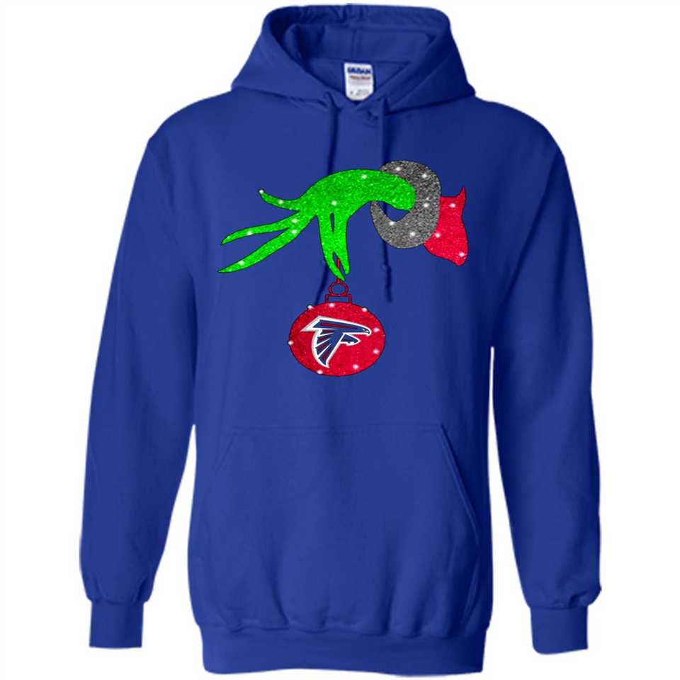 GRINCH HAND HOLDING ATLANTA FALCONS GLITTER CHRISTMAS PINGPONG