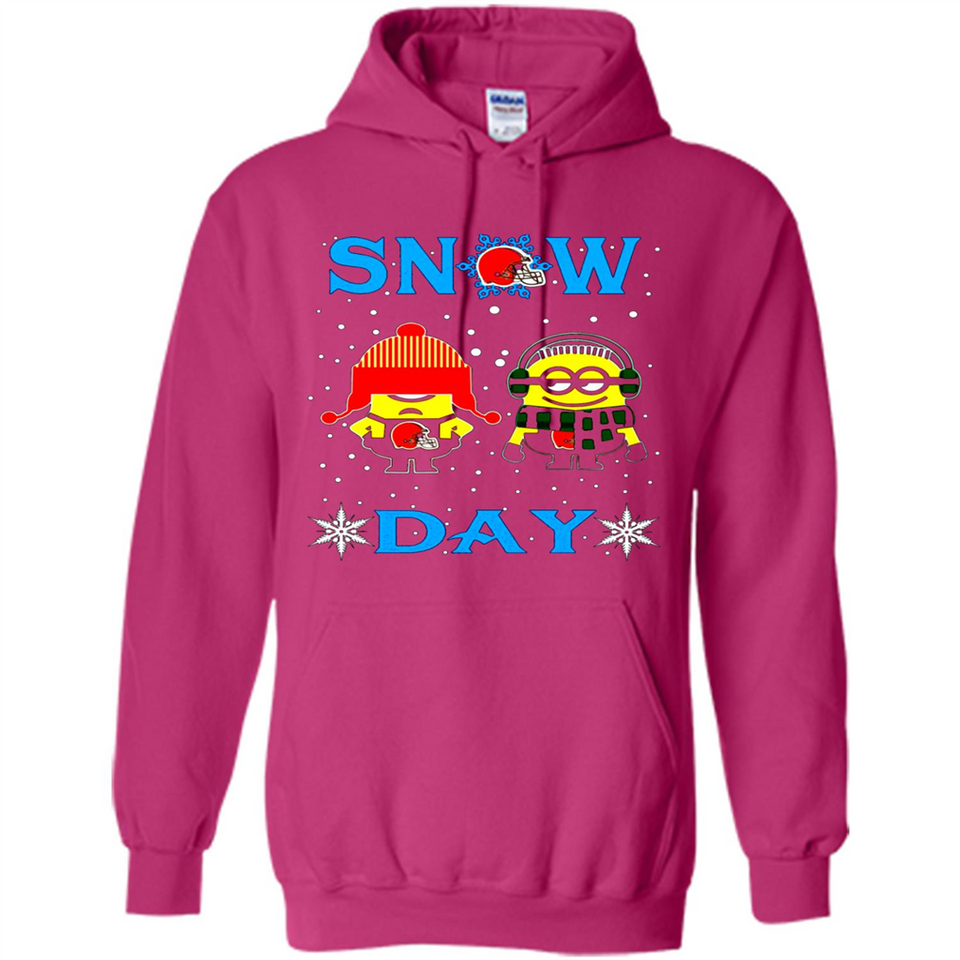 Snow Day Shirt For Cleveland Browns Vs Minion Fans pingpong
