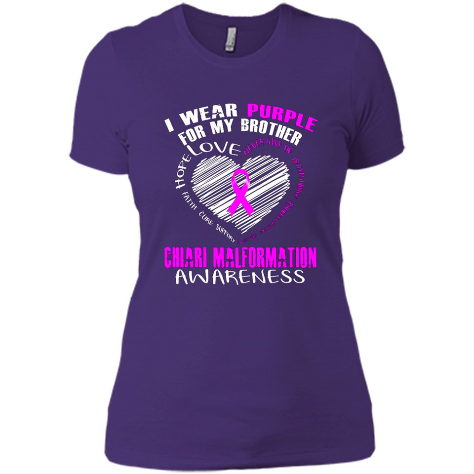 I Wear Purple For My Brother Chiari Malformation - Ladies' Boyfriend T-Shirt