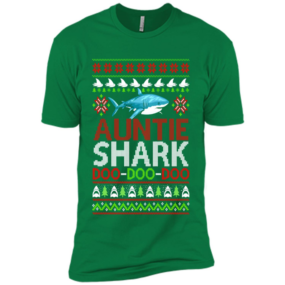 Auntie shark Doo Doo Doo Christmas - Premium Short Sleeve T-Shirt