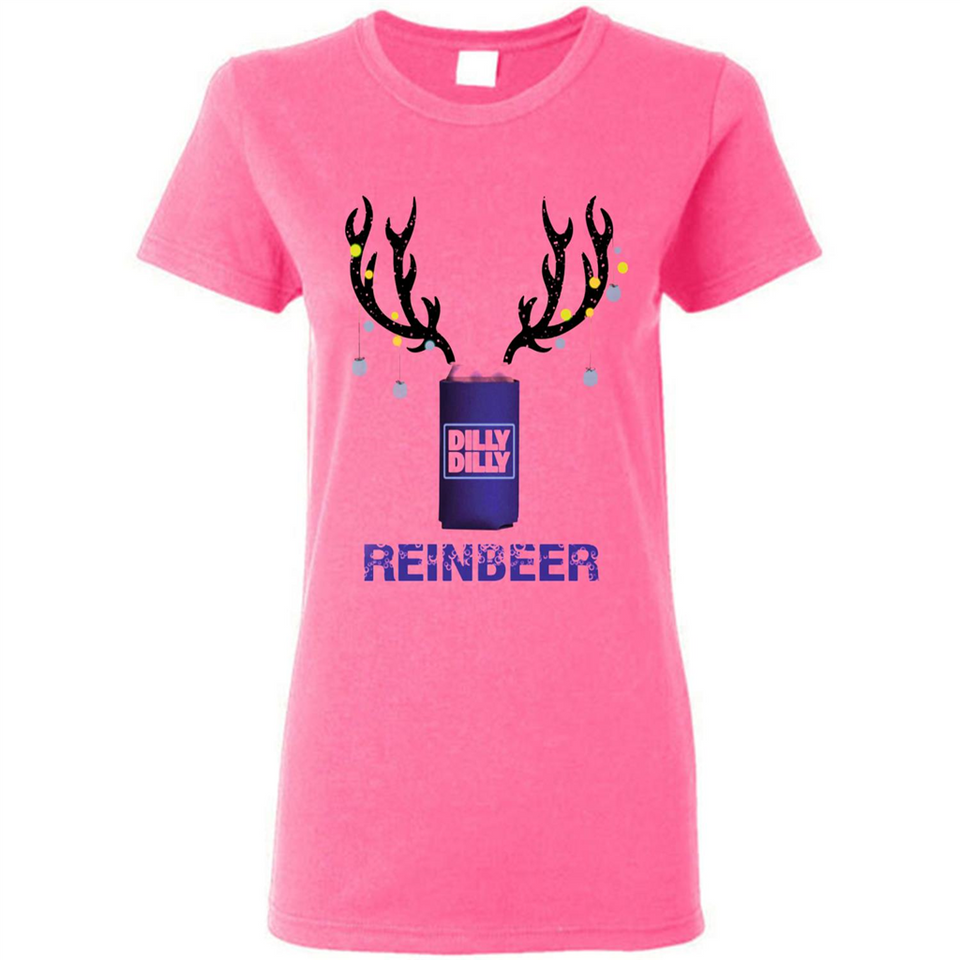 Dilly Dilly Reinbeer Funny Beer Reindeer Christmas Sporty - Ladies Short-Sleeve