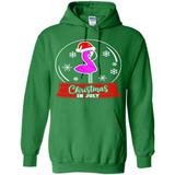 Christmas In July Flamingo Snow Globe Santa Hat - Hoodie