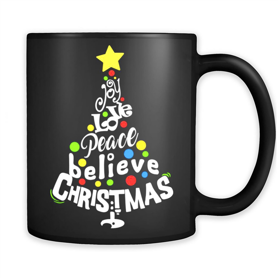 Joy Love Peace Believe Christmas Tree