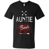 Aunt Shirt Buffalo Plaid Family Camp Bear Tee - Men's V-Neck