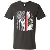 Paradise California Firefighter Thin Red Line Funds Youth T-Shirt PINGPONG - Men's V-Neck