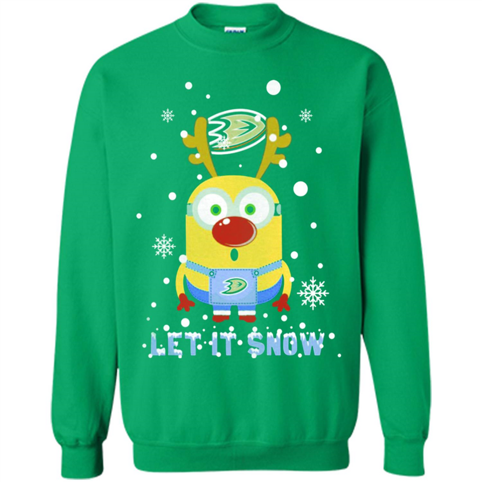Minion Anaheim Ducks Ugly Christmas Sweater Let it Snow - Sweatshirt