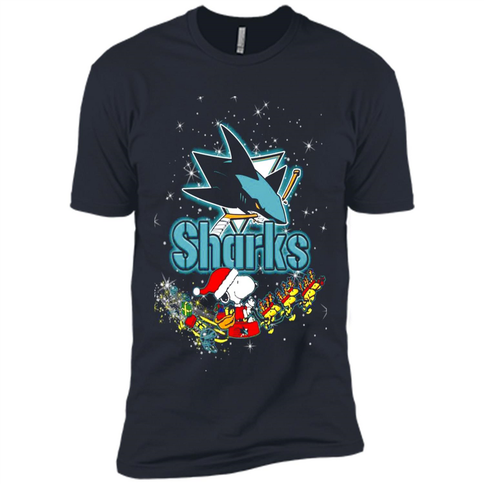Snoopy Christmas San Jose Sharks - Premium Short Sleeve T-Shirt