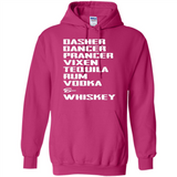 Dasher Dancer Prancer Vixen Tequila Rum Vodka Whiskey Reindeer Christmas T-Shirt - Hoodie