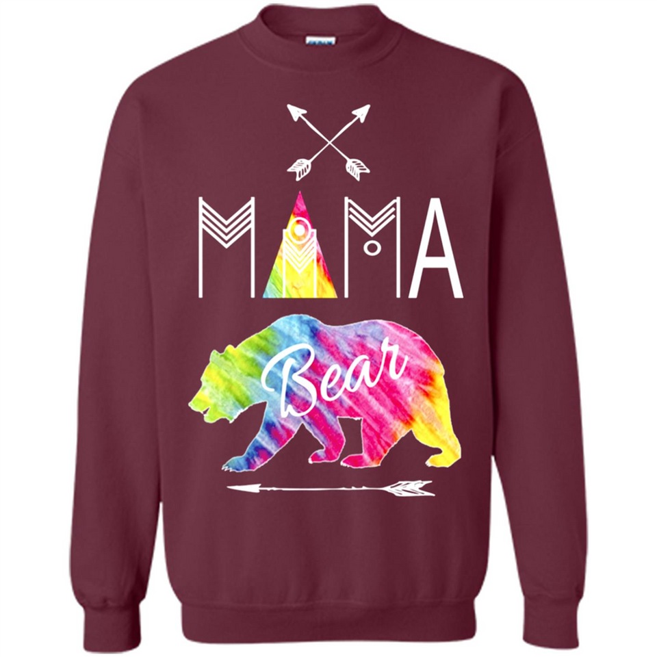 Mama Bear Shirt Tie Dye Family Vacation & Camping Tee - Sweatshirt