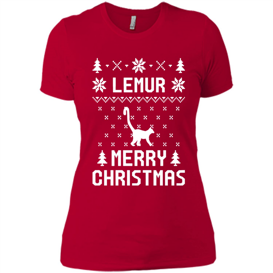 Vintage Tee For Women Men Graphic Shirts Lemur Ugly Christmas Sweater - Ladies' Boyfriend T-Shirt