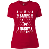 Vintage Tee For Women Men Graphic Shirts Lemur Ugly Christmas Sweater - Ladies' Boyfriend T-Shirt