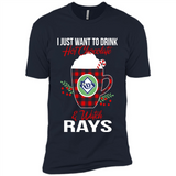 I Just Want To Drink Hot Chocolate & Watch Tampa Bay Rays Ugly Christmas Sweater PINGPONG