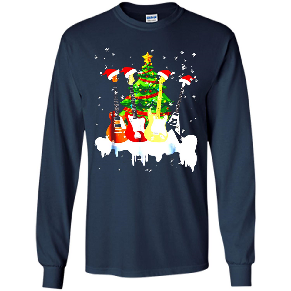 Santa Hat Electric Guitar Classical Guitar Christmas shirt Ladies' Boyfriend