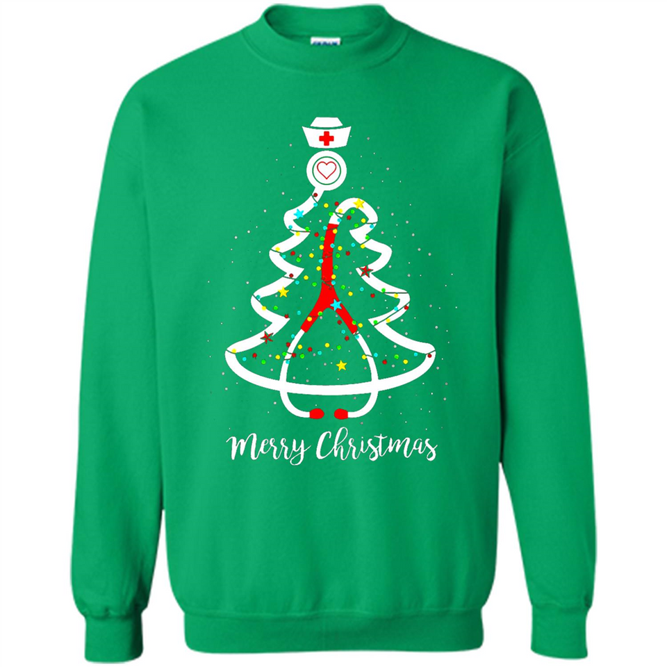 Christmas tree Nurse merry Christmas - Sweatshirt