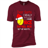 Dear Santa I Really Did Try To Be A Nice Softball Mom T-Shirt - Premium Short Sleeve T-Shirt