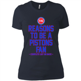 Reasons to be a Detroit Pistons Fan Complete List on Back - Ladies' Boyfriend T-Shirt