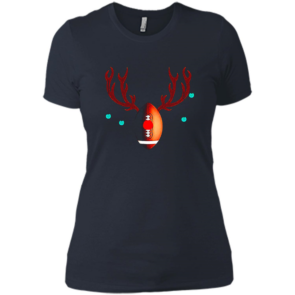 Football Christmas Shirt Reindeer Christmas Football Funny - Ladies' Boyfriend T-Shirt