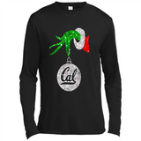 Amazing California Golden Bears Glitter Grinch Monogram Ornament Christmas Gift - Canvas Long Sleeve T-Shirt