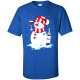 Cute Snowman drink Red Wine Christmas T-Shirt - Shirt