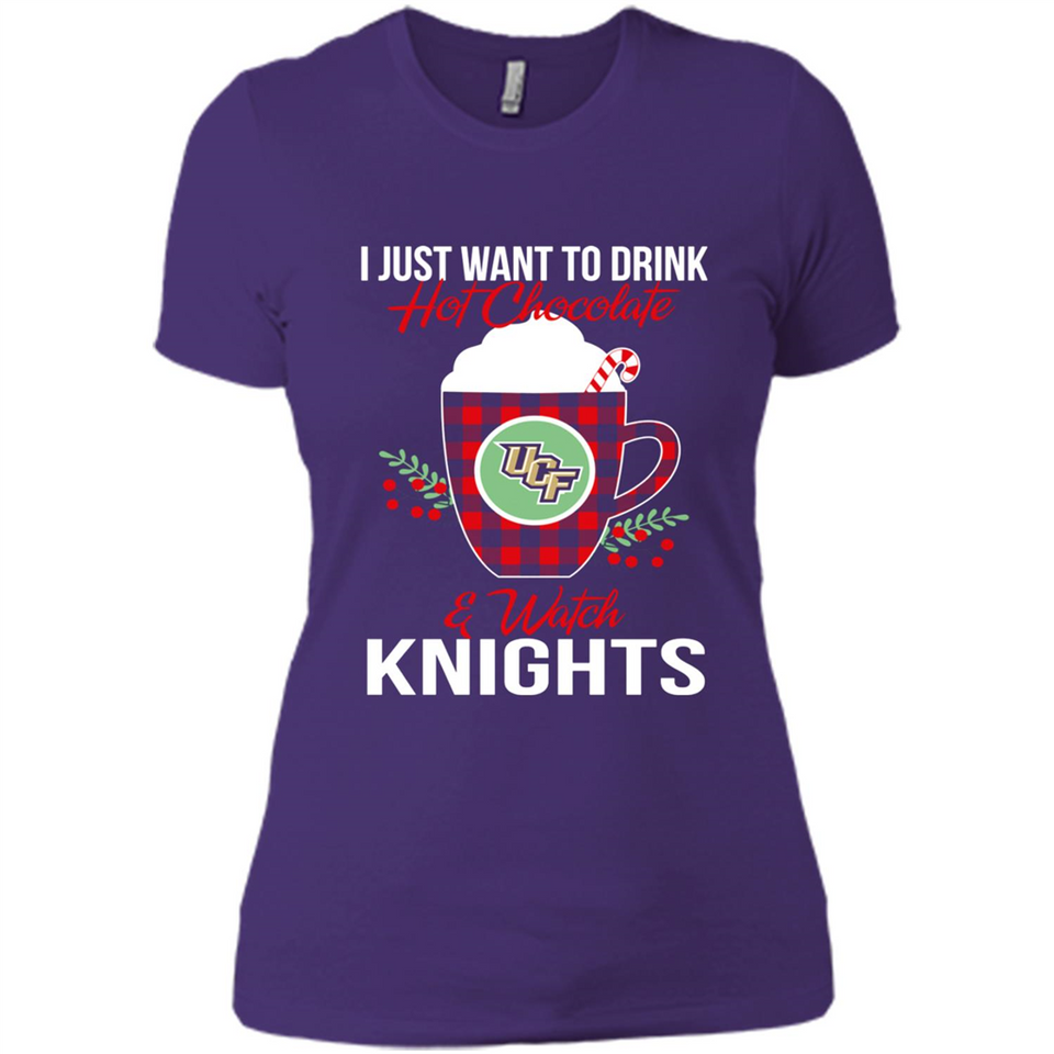 I Just Want To Drink Hot Chocolate & Watch UCF Knights Ugly Christmas Sweater PINGPONG