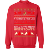 Funny Farmers Gift Ugly Santa Claus Horsepower - Sweatshirt