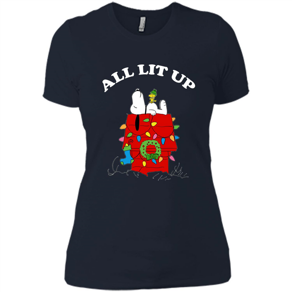 Peanuts By Schulz Snoopy Young Men_s Christmas SweatShirt - Ladies' Boyfriend T-Shirt