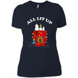 Peanuts By Schulz Snoopy Young Men_s Christmas SweatShirt - Ladies' Boyfriend T-Shirt