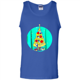 Funny Pizza Ugly Christmas Sweater Xmas Pizza Tree - Tank Top