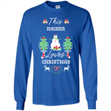 This Hacker Loves Christmas Tree Shirt with Snowman