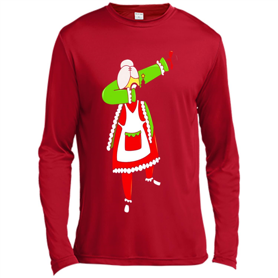 Funny Dabbing Mrs. Santa Claus Christmas Dab - Canvas Long Sleeve T-Shirt
