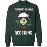 I Just Want To Drink Hot Chocolate & Watch Washington Redskins Ugly Christmas Sweater PINGPONG