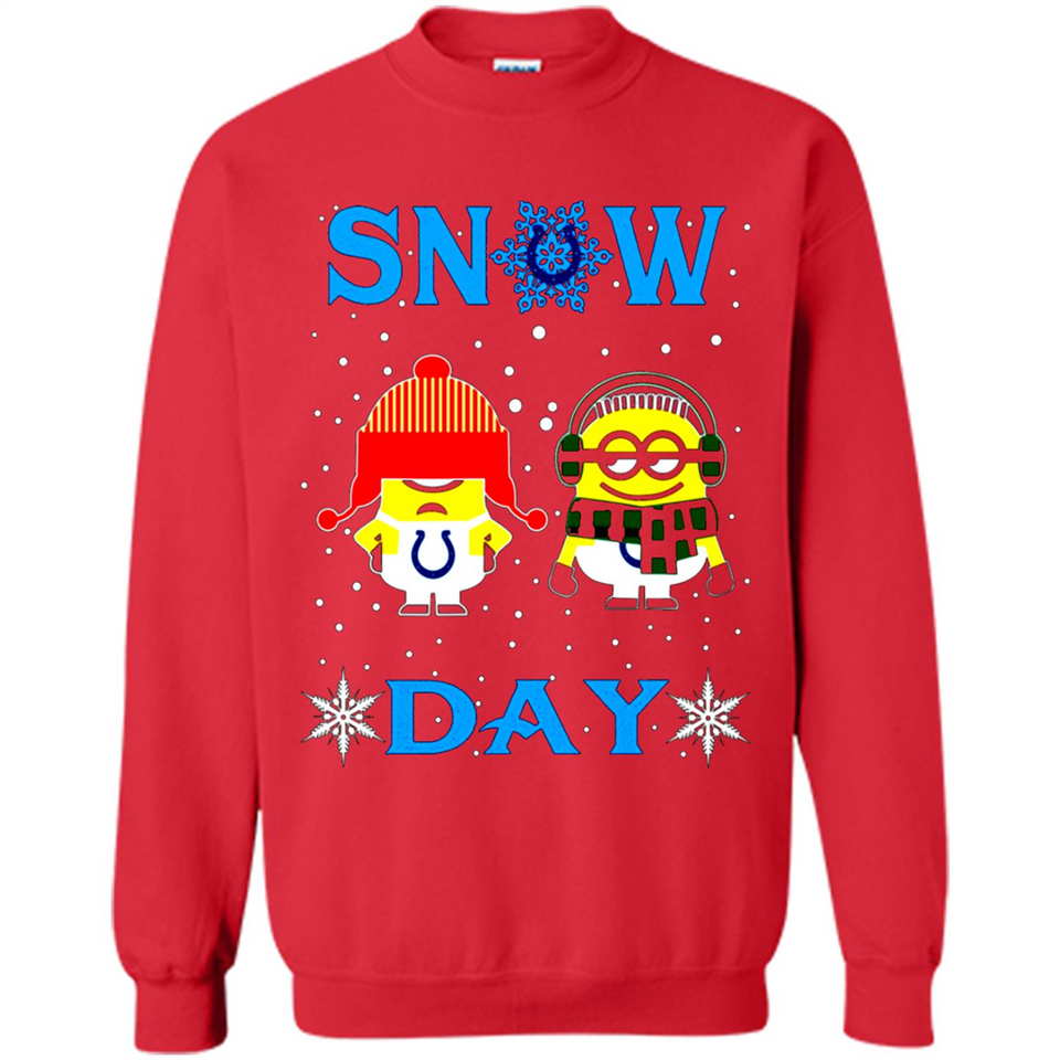Snow Day Shirt For Indianapolis Colts Vs Minion Fans pingpong
