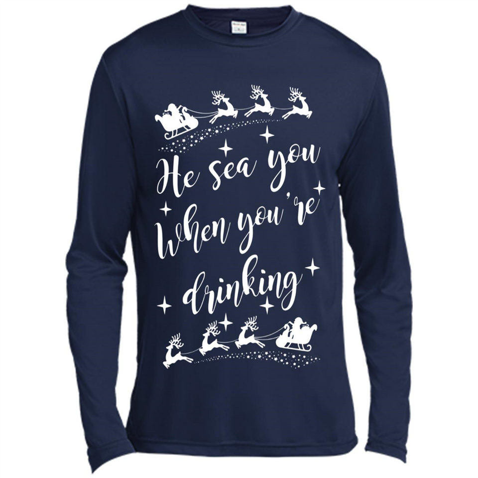 He Sees You When You're Drinking - Canvas Long Sleeve T-Shirt