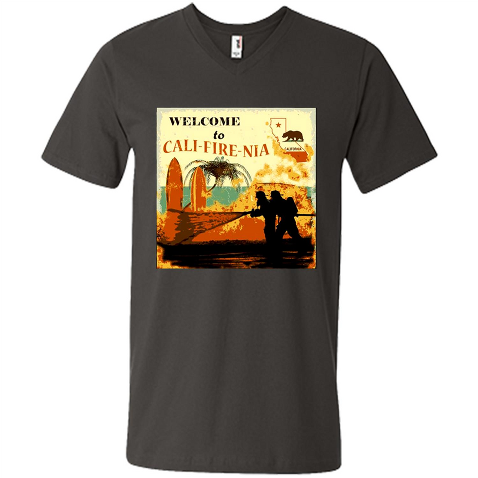 Paradise California Camp Fire Youth T-Shirt PINGPONG - Men's V-Neck