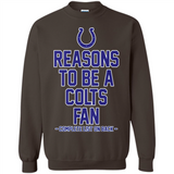 Reasons to be a Indianapolis Colts Fan Complete List on Back - Sweatshirt