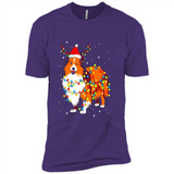 Christmas Lights Shetland Sheepdog Wearing Santa Hat Funny Xmas Mug - Premium Short Sleeve T-Shirt