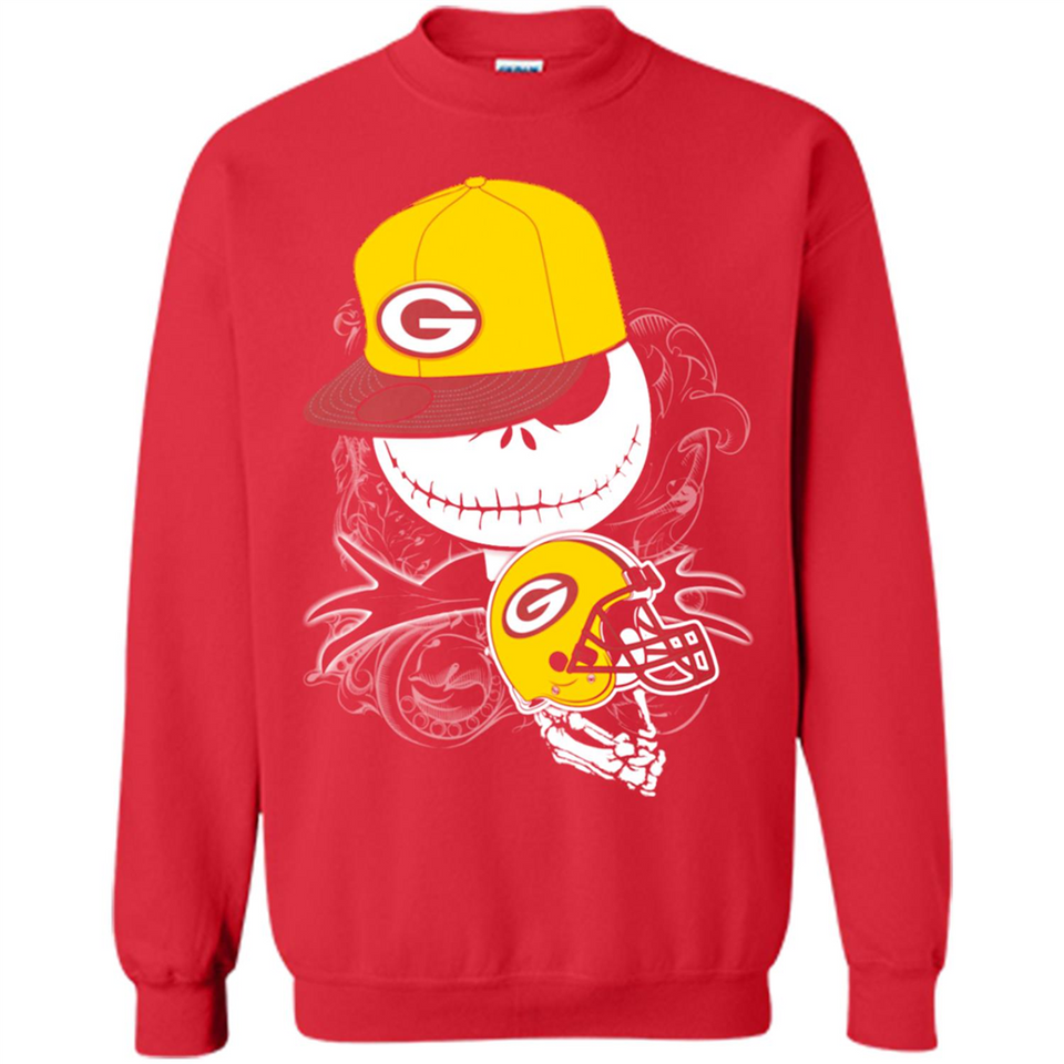 Jack Skellington The Nightmare Before Christmas-Packers Football - Sweatshirt