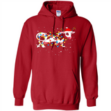 Christmas Lights Cow Wearing Santa Hat Funny Xmas Sweatshirt - Hoodie