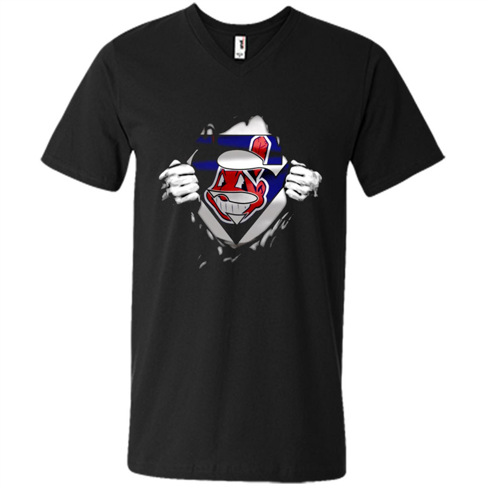 Cleveland Indians And Superman Fans - Men's V-Neck