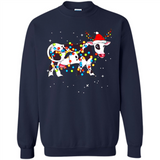 Christmas Lights Cow Wearing Santa Hat Funny Xmas Sweatshirt - Sweatshirt