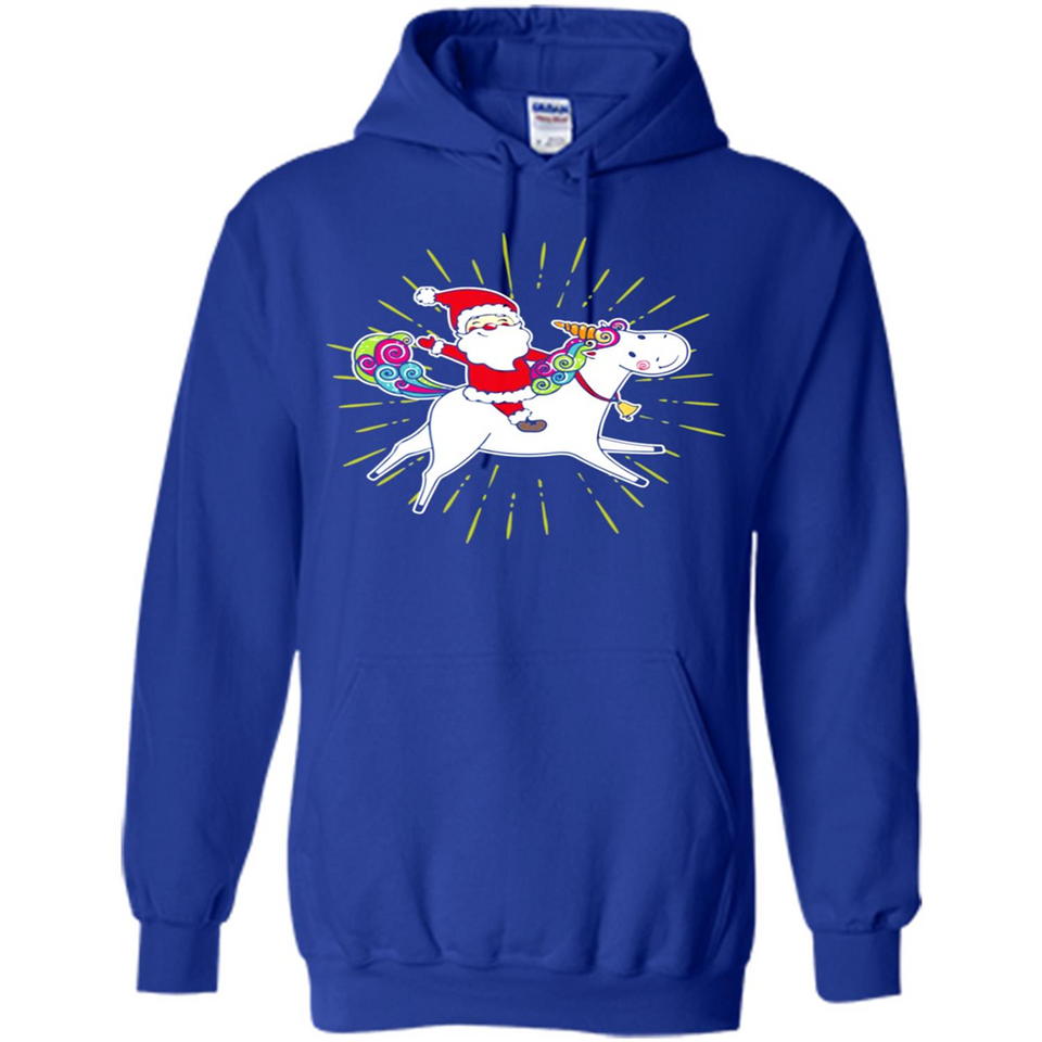 Unicorn And Santa Christmas - Hoodie